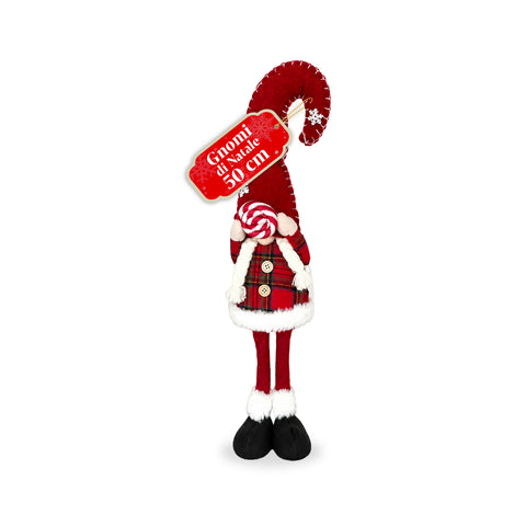 Gnomo navideño decorativo de tejido suave, adorno navideño con gorro largo y copos de nieve, disponible en 35 y 50 cm
