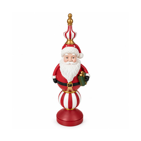 Figura navideña de 76 cm de resina, decoración de Papá Noel y soldadito cascanueces, blanca o roja