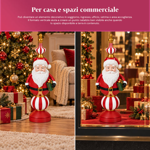 Figura navideña de 76 cm de resina, decoración de Papá Noel y soldadito cascanueces, blanca o roja