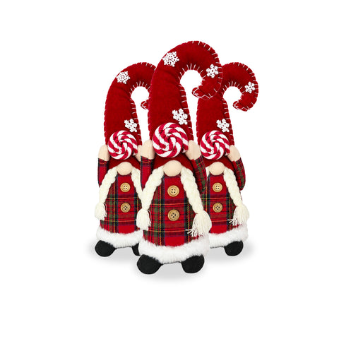 Gnomo navideño decorativo de tejido suave, adorno navideño con gorro largo y copos de nieve, disponible en 35 y 50 cm