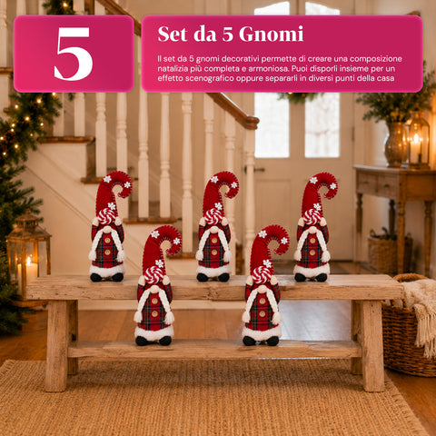 Gnomo navideño decorativo de tejido suave, adorno navideño con gorro largo y copos de nieve, disponible en 35 y 50 cm