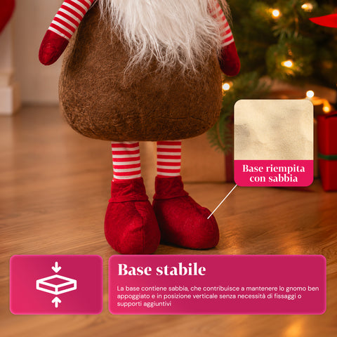 Gnomo navideño con forma de hongo y barba de 50 cm, adorno decorativo de Navidad