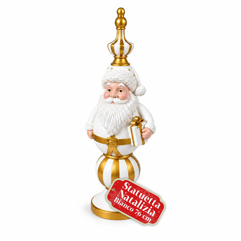 Figura navideña de 76 cm de resina, decoración de Papá Noel y soldadito cascanueces, blanca o roja