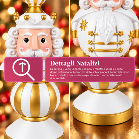 Figura navideña de 76 cm de resina, decoración de Papá Noel y soldadito cascanueces, blanca o roja