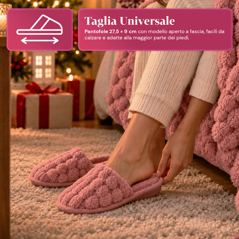 Set de manta y zapatillas suaves y acogedoras | manta de 130x160 cm, zapatillas de talla única, 4 colores