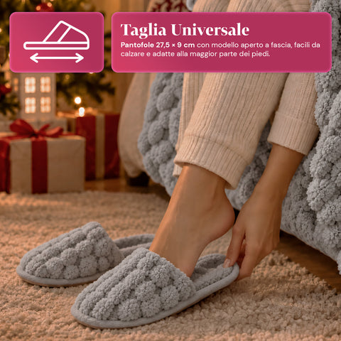 Set de manta y zapatillas suaves y acogedoras | manta de 130x160 cm, zapatillas de talla única, 4 colores