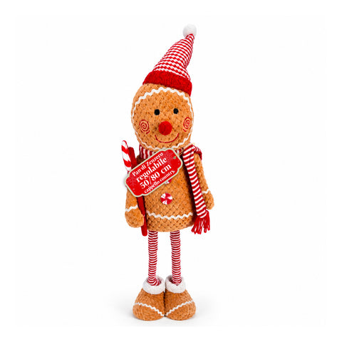 Muñeco navideño de pan de jengibre extensible de 50-80 cm, decoración navideña de peluche con patas telescópicas, 2 variantes