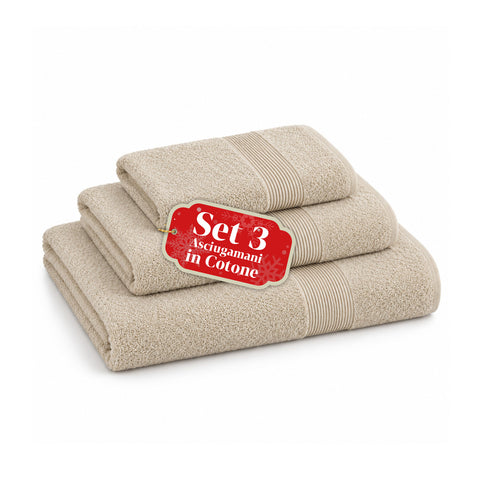Juego de 3 toallas 100% algodón - Trío de baño con toalla de ducha de 90x140, toalla de 60x100 y toalla de invitados de 40x60 cm, suaves y absorbentes, 6 colores