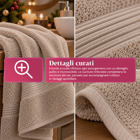 Juego de 3 toallas 100% algodón - Trío de baño con toalla de ducha de 90x140, toalla de 60x100 y toalla de invitados de 40x60 cm, suaves y absorbentes, 6 colores