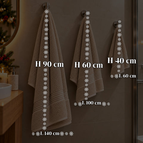 Juego de 3 toallas 100% algodón - Trío de baño con toalla de ducha de 90x140, toalla de 60x100 y toalla de invitados de 40x60 cm, suaves y absorbentes, 6 colores