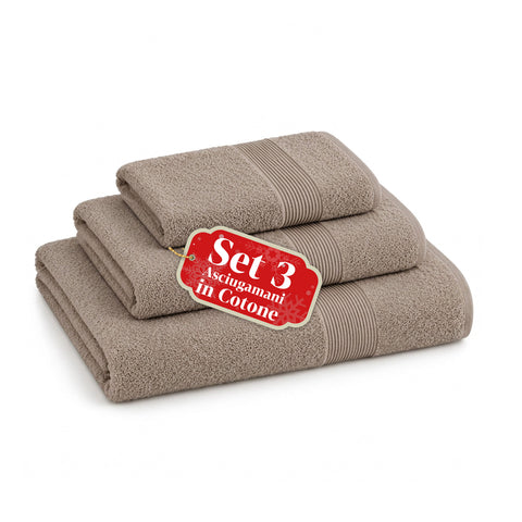 Juego de 3 toallas 100% algodón - Trío de baño con toalla de ducha de 90x140, toalla de 60x100 y toalla de invitados de 40x60 cm, suaves y absorbentes, 6 colores
