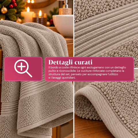 Juego de 3 toallas 100% algodón - Trío de baño con toalla de ducha de 90x140, toalla de 60x100 y toalla de invitados de 40x60 cm, suaves y absorbentes, 6 colores