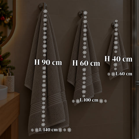 Juego de 3 toallas 100% algodón - Trío de baño con toalla de ducha de 90x140, toalla de 60x100 y toalla de invitados de 40x60 cm, suaves y absorbentes, 6 colores