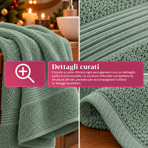 Juego de 3 toallas 100% algodón - Trío de baño con toalla de ducha de 90x140, toalla de 60x100 y toalla de invitados de 40x60 cm, suaves y absorbentes, 6 colores