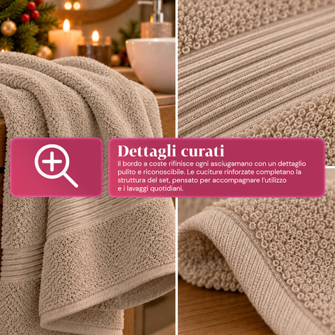 Juego de 3 toallas 100% algodón - Trío de baño con toalla de ducha de 90x140, toalla de 60x100 y toalla de invitados de 40x60 cm, suaves y absorbentes, 6 colores