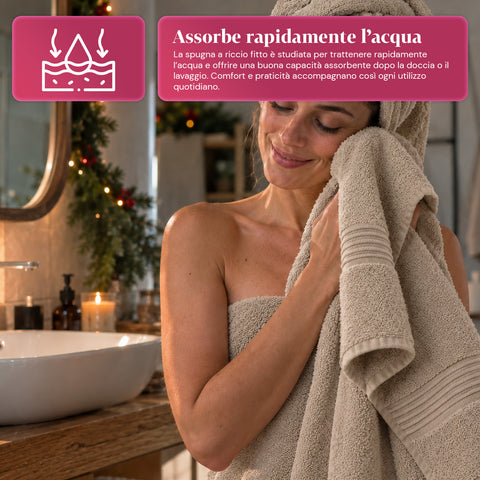 Juego de 3 toallas 100% algodón - Trío de baño con toalla de ducha de 90x140, toalla de 60x100 y toalla de invitados de 40x60 cm, suaves y absorbentes, 6 colores