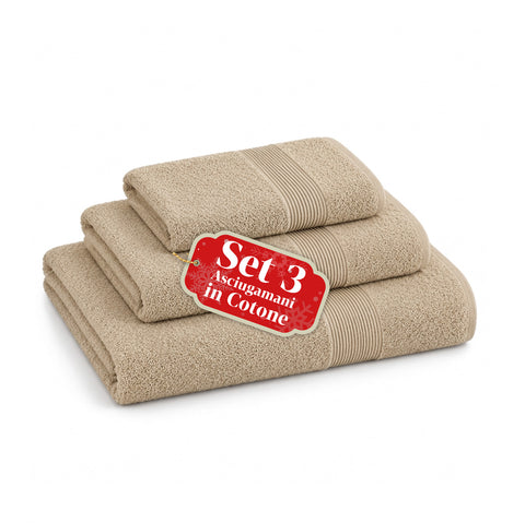Juego de 3 toallas 100% algodón - Trío de baño con toalla de ducha de 90x140, toalla de 60x100 y toalla de invitados de 40x60 cm, suaves y absorbentes, 6 colores