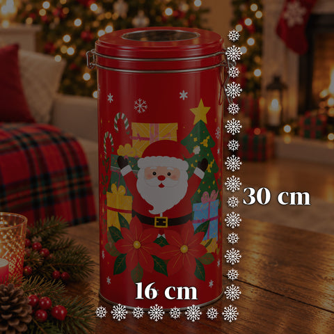 Tarro navideño de 30x16 cm con manta de forro polar coral de 145x110 cm, manta suave de cuadros tartán - caja sorpresa