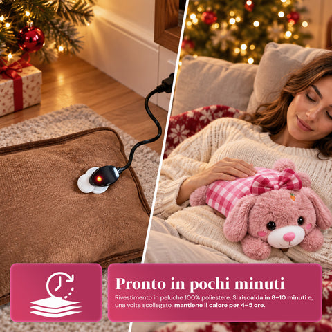 Calientamanos eléctrico de peluche con bolsa térmica recargable, 2 bolsillos, calor durante 4-5 horas, desenfundable con cremallera - Blind Box