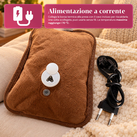 Calientamanos eléctrico de peluche con bolsa térmica recargable, 2 bolsillos, calor durante 4-5 horas, desenfundable con cremallera - Blind Box