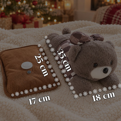 Calientamanos eléctrico de peluche con bolsa térmica recargable, 2 bolsillos, calor durante 4-5 horas, desenfundable con cremallera - Blind Box