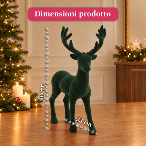 Ciervo decorativo de 33x44h cm con efecto terciopelo, figura de reno de diseño moderno para el hogar, la oficina y escaparates, decoración navideña, 6 variantes de color