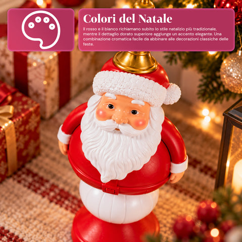 Figura navideña de 35 cm de resina, decoración navideña de Papá Noel, soldado cascanueces y osito, rojo o blanco, para interior y exterior