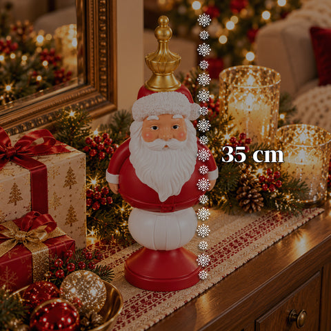 Figura navideña de 35 cm de resina, decoración navideña de Papá Noel, soldado cascanueces y osito, rojo o blanco, para interior y exterior