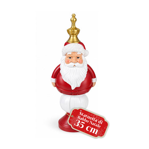 Figura navideña de 35 cm de resina, decoración navideña de Papá Noel, soldado cascanueces y osito, rojo o blanco, para interior y exterior
