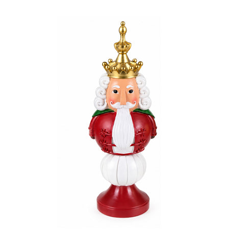 Figura navideña de 35 cm de resina, decoración navideña de Papá Noel, soldado cascanueces y osito, rojo o blanco, para interior y exterior