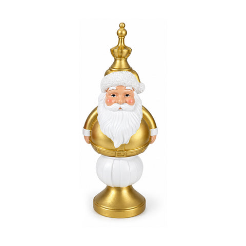 Figura navideña de 35 cm de resina, decoración navideña de Papá Noel, soldado cascanueces y osito, rojo o blanco, para interior y exterior