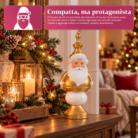 Figura navideña de 35 cm de resina, decoración navideña de Papá Noel, soldado cascanueces y osito, rojo o blanco, para interior y exterior