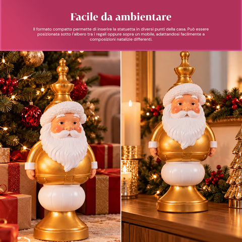 Figura navideña de 35 cm de resina, decoración navideña de Papá Noel, soldado cascanueces y osito, rojo o blanco, para interior y exterior