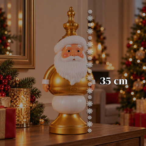 Figura navideña de 35 cm de resina, decoración navideña de Papá Noel, soldado cascanueces y osito, rojo o blanco, para interior y exterior