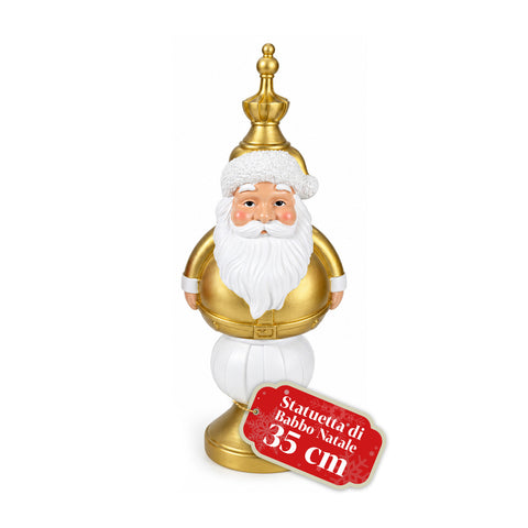 Figura navideña de 35 cm de resina, decoración navideña de Papá Noel, soldado cascanueces y osito, rojo o blanco, para interior y exterior