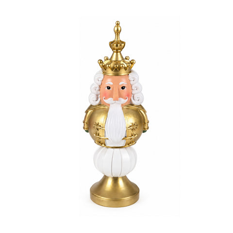 Figura navideña de 35 cm de resina, decoración navideña de Papá Noel, soldado cascanueces y osito, rojo o blanco, para interior y exterior