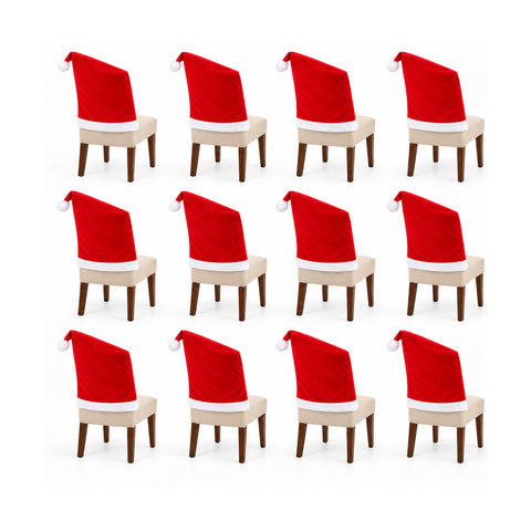 Funda navideña para silla con gorro de Papá Noel, 50x60 cm