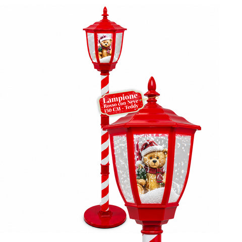 Farola navideña con nieve soplada, música y luces LED – 4 variantes