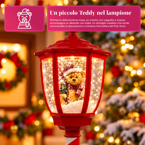 Farola navideña con nieve soplada, música y luces LED – 4 variantes