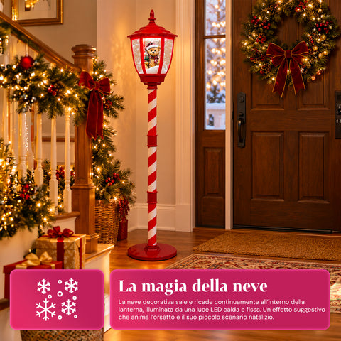 Farola navideña con nieve soplada, música y luces LED – 4 variantes