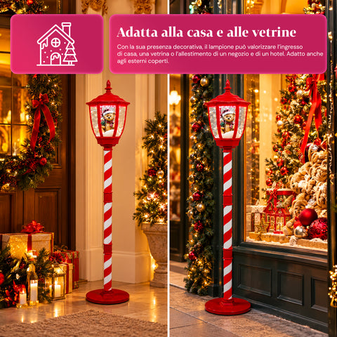 Farola navideña con nieve soplada, música y luces LED – 4 variantes