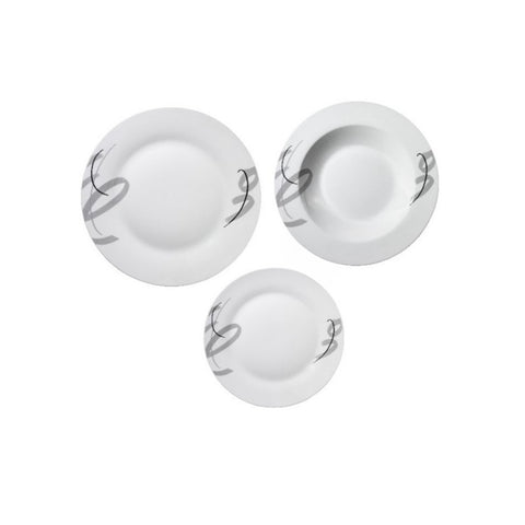 Vajilla de 18 piezas redondas con decoración Fiotto de porcelana
