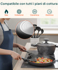 Batteria da Cucina Completa 13 Pezzi in Vari Colori con Mestoli Inclusi