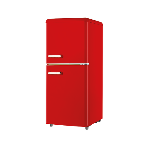 Frigorífico retro de doble puerta, 110l, rojo