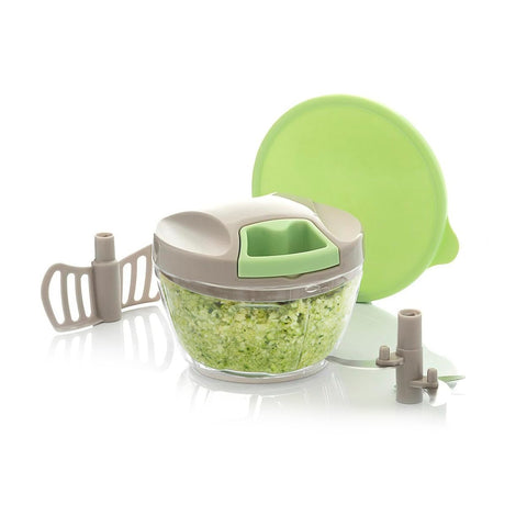 Picadora manual de cocina compacta con 4 niveles de corte regulables