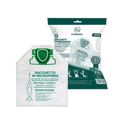Bolsas compatibles con VK200 de microfibra – 6 unidades adaptables a Vorwerk
