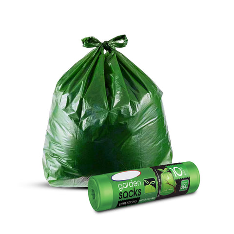 Bolsas de basura con asa tipo corbata, paquete de 10, 50l