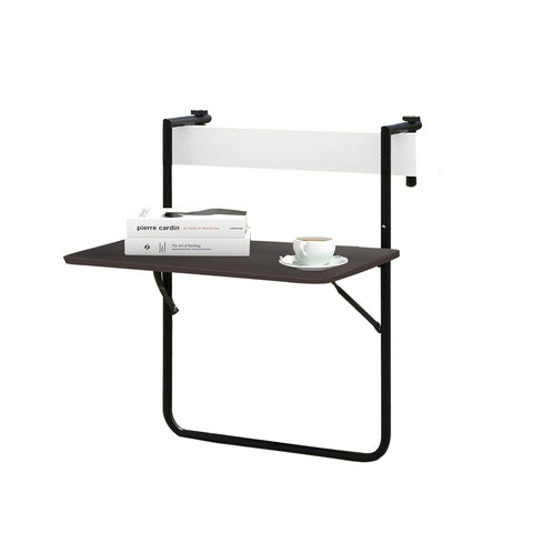 Mesa auxiliar plegable para balcón, de metal gris, plegable y multiposición
