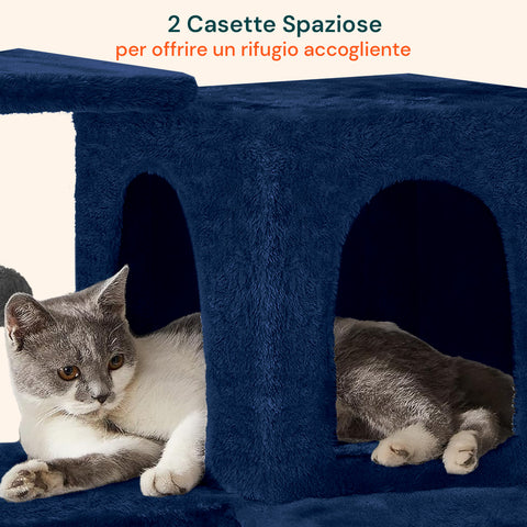 Rascador para gatos de 170 cm con caseta, plataformas y accesorios de montaje