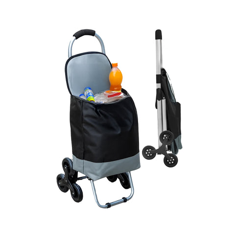 Carrito de la compra de 3 ruedas impermeable, de tejido de PVC bicolor